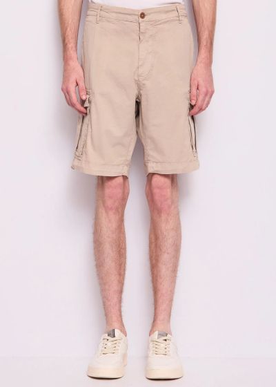 Beige men's cargo pants - short and comfortable! GAUDI (SKU)511GU25017