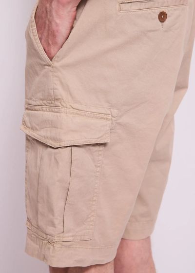 Beige men's cargo pants - short and comfortable! GAUDI (SKU)511GU25017