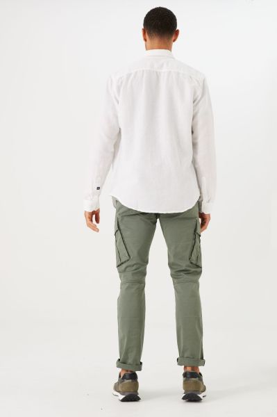 Men's white linen shirt - cool style and comfort GARCIA (SKU) Z1170