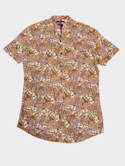 Мъжка флорална риза с къси ръкави - стил и комфорт GAUDI (SKU) 211GU45016