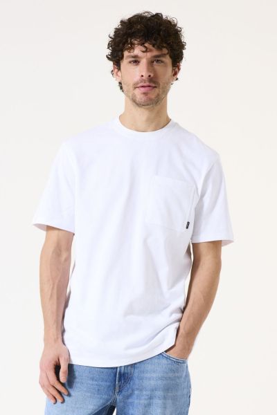 Мъжка oversize тениска в бяло и щампован гръб GARCIA (SKU) H51OO1