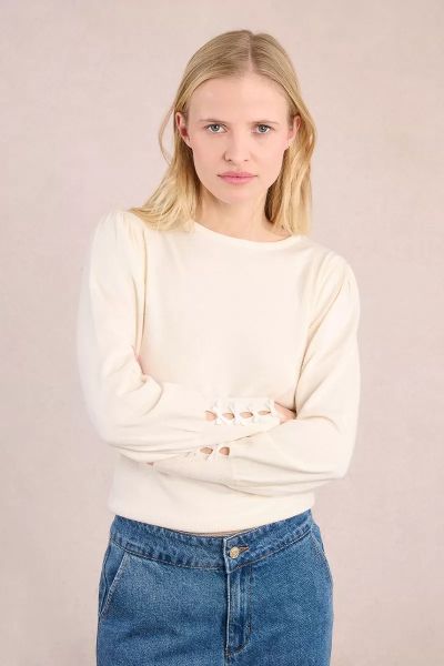 Women's fine sweater with satin ribbons MOLLY BRACKEN (SKU) LA1840DN