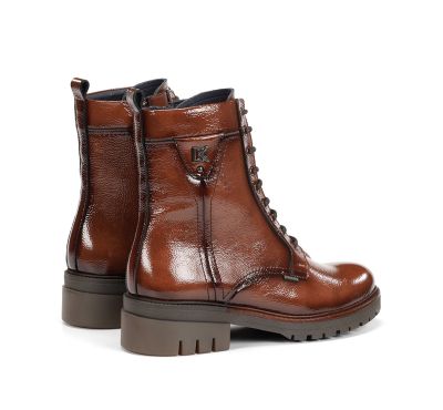 Brown women's low-heeled boots - Everyday comfort DORKING (SKU)9583