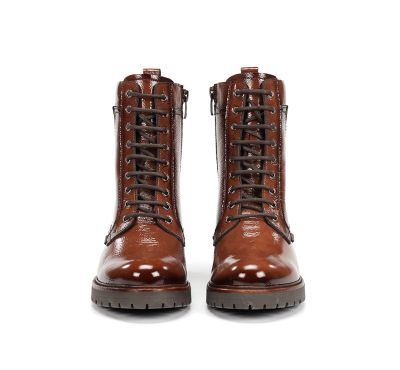 Brown women's low-heeled boots - Everyday comfort DORKING (SKU)9583