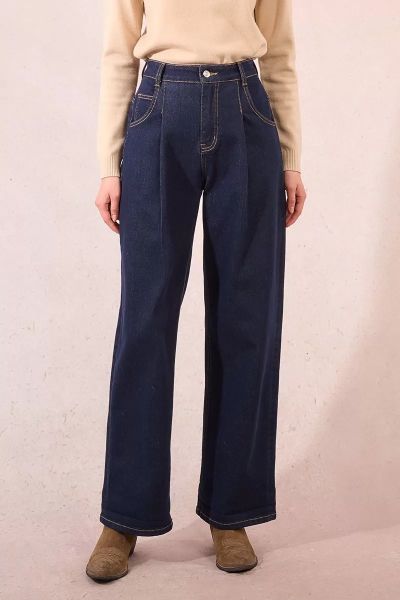 Women's wide-leg jeans with high waist - comfort and style MOLLY BRACKEN (SKU) E1750DH