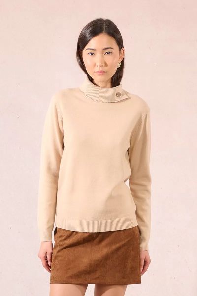 Women's fine sweater with polo collar - style and comfort MOLLY BRACEK (SKU) E1125DN