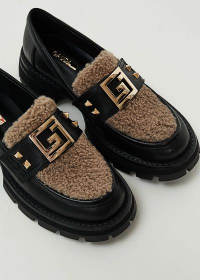 Stylish women's loafers in black for stylish everyday wear GAUDI (SKU) V5464814