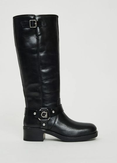 Elegant women's long boot made of genuine leather - style in black GAUDI (SKU) V5464831