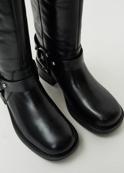 Elegant women's long boot made of genuine leather - style in black GAUDI (SKU) V5464831