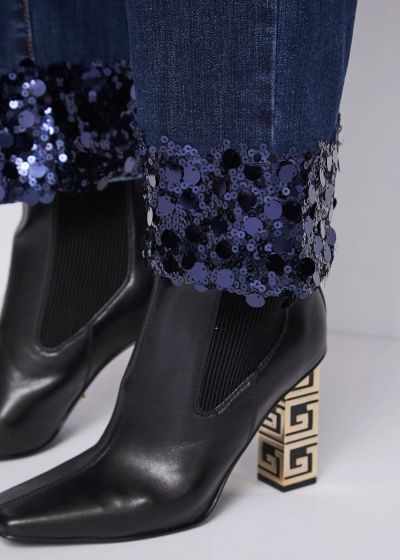 Women's wide-leg jeans with sequins - Keep up with fashion! GAUDI (SKU)521BD26009