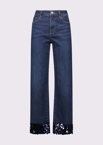 Women's wide-leg jeans with sequins - Keep up with fashion! GAUDI (SKU)521BD26009