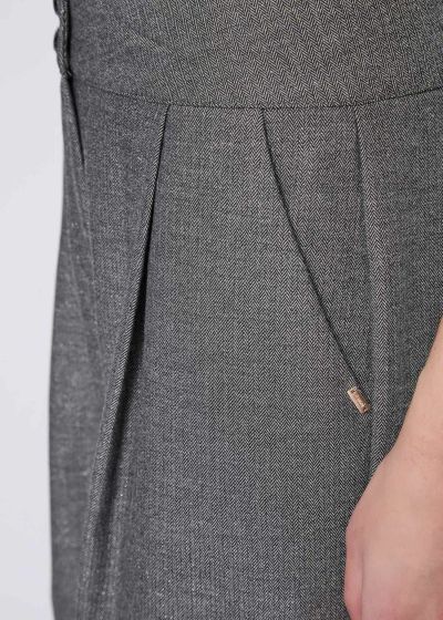 Gray high-waisted trousers - elegant style! GAUDI (SKU)521FD25006