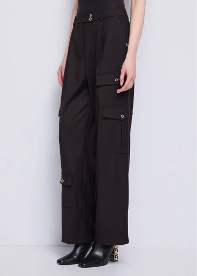 Black cargo pants for women - style and comfort! GAUDI (SKU)521FD25009