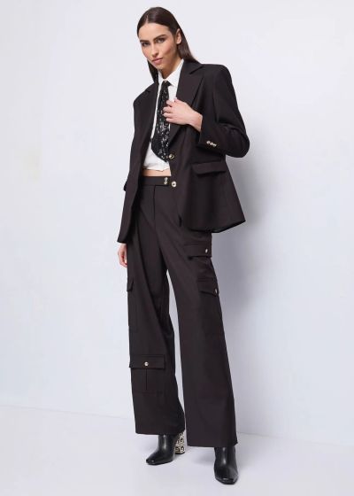 Black cargo pants for women - style and comfort! GAUDI (SKU)521FD25009