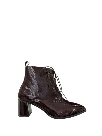 Elegant Bordeaux Patent Leather Boots - Women's RELAX (SKU)55051