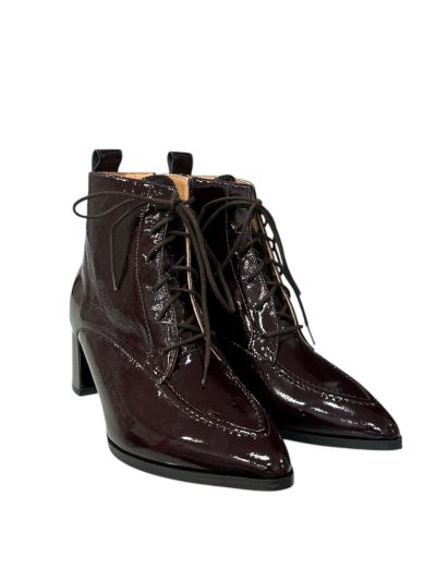 Elegant Bordeaux Patent Leather Boots - Women's RELAX (SKU)55051