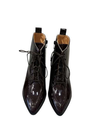 Elegant Bordeaux Patent Leather Boots - Women's RELAX (SKU)55051