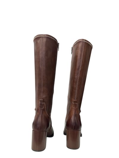 Brown leather boots - elegance and comfort for every day! REGARDE LE CIEL(SKU)MATILDE04.