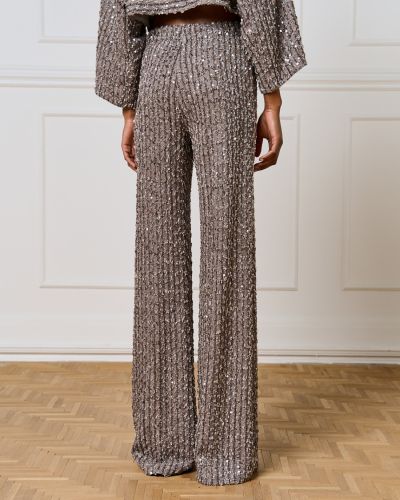 Дамски широк панталон с пайети - елегантност и блясък ACCESS FASHION (SKU) 5077