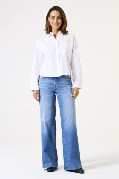 Дамски Vintage дънки с кръпки - стил и комфорт GARCIA (SKU) 249/32-7071