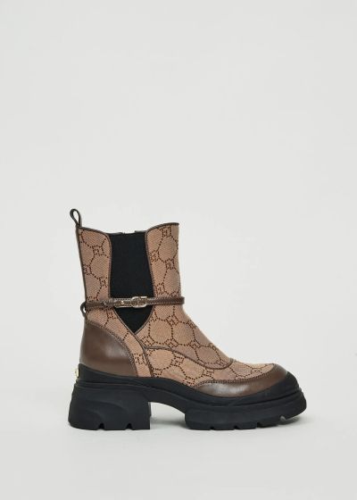Brown boots with logo - modern women's line!!! GAUDI (SKU)V5464780