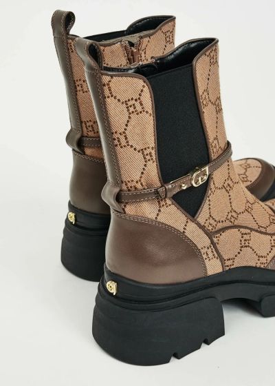 Brown boots with logo - modern women's line!!! GAUDI (SKU)V5464780