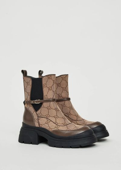 Brown boots with logo - modern women's line!!! GAUDI (SKU)V5464780