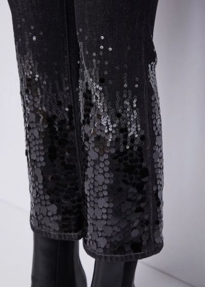 Women's high-waisted jeans with sequins GAUDI (SKU)521FD26005