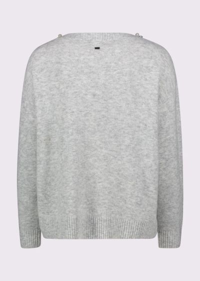 Gray sweater with stones - a soft and stylish choice! GAUDI (SKU)521FD53019