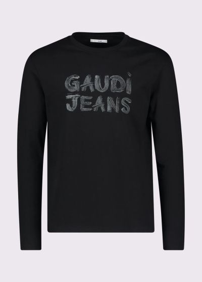 Мъжка Памучна Блуза с Лого и Дълги Ръкави GAUDI (SKU) 521GU64025