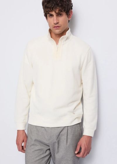 Мъжки памучен пуловер с висока яка и цип GAUDI (SKU) 521GU53056