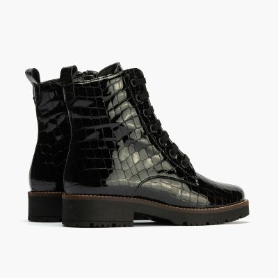 Black patent leather women's boots - elegant and comfortable!PITILLOS (SKU)10774
