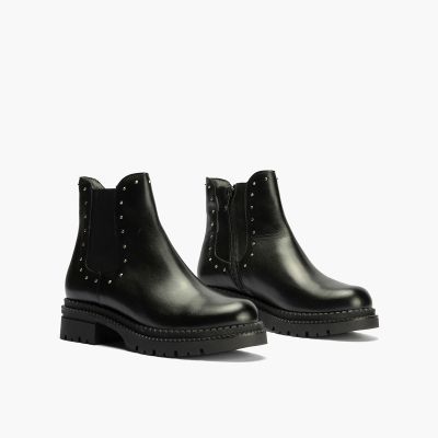 Elegant women's black leather boots - comfort and style for every day!PITILLOS (SKU)10798
