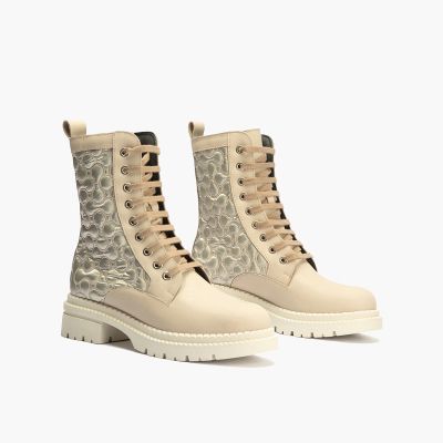 Cream women's boots for every day - elegance and comfort!PITILLOS (SKU)10802