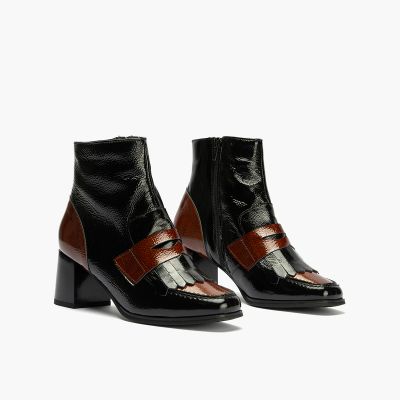 Elegant black patent heeled boots - style and comfort!PITILLOS (SKU)10835