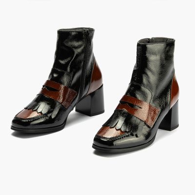 Elegant black patent heeled boots - style and comfort!PITILLOS (SKU)10835
