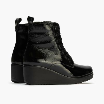 Black patent leather platform boots - elegant and comfortable!PITILLOS (SKU)20234