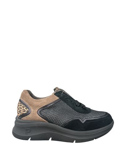 Черни кожени дамски спортни обувки PITILLOS (SKU)10913