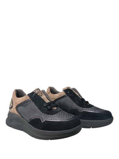 Черни кожени дамски спортни обувки PITILLOS (SKU)10913