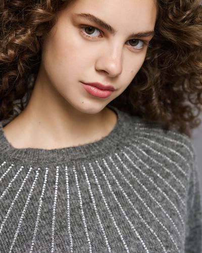 Women's knitted blouse with crystals ACCESS FASHION (SKU) 8000