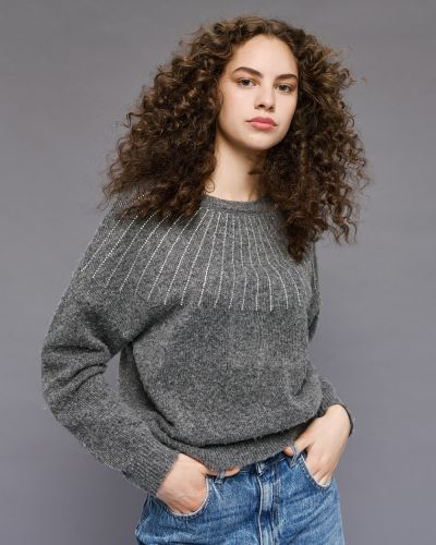 Women's knitted blouse with crystals ACCESS FASHION (SKU) 8000