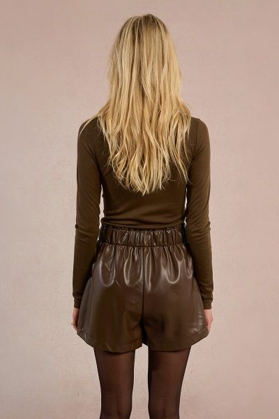 Leather shorts with elastic - style and comfort MOLLY BRACKEN (SKU) TF103DN