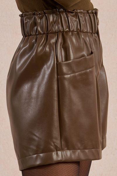 Leather shorts with elastic - style and comfort MOLLY BRACKEN (SKU) TF103DN