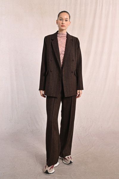 Раирано вълнено сако с двуредно закопчаване MOLLY BRACKEN (SKU) T1322ADH