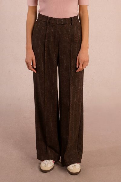 Women's high-waisted striped wool trousers MOLLY BRACKEN (SKU) TS130DH