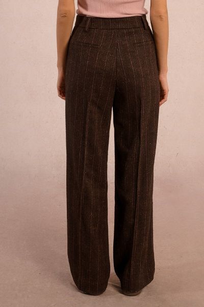 Women's high-waisted striped wool trousers MOLLY BRACKEN (SKU) TS130DH