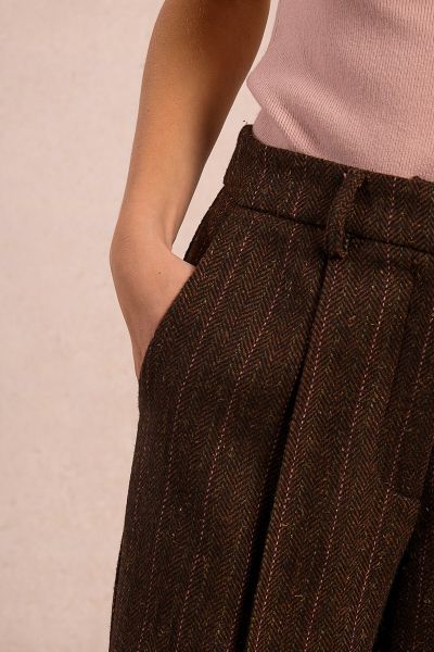 Women's high-waisted striped wool trousers MOLLY BRACKEN (SKU) TS130DH