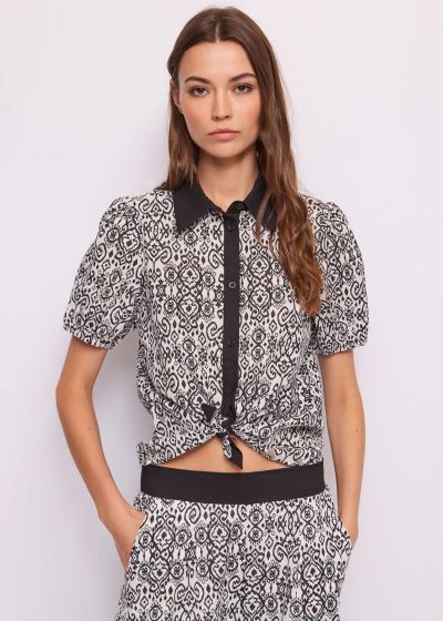 Women's cotton short-sleeved shirt - elegant and comfortable GAUDI (SKU) 611BD45012