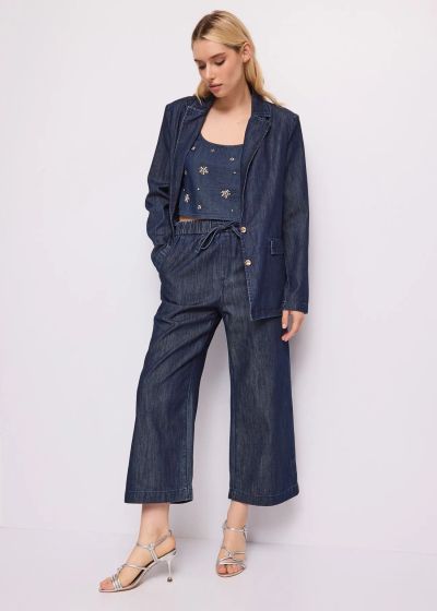 Women's casual trousers with elastic waist - urban style GAUDI (SKU) 611BD26005
