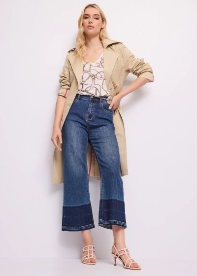 Jeans with a belt at the waist and short length GAUDI (SKU) 611BD26007